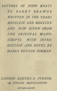 Letters of John Keats to Fanny Brawne