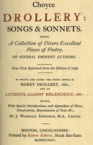 Cover of Choyce Drollery: Songs and Sonnets