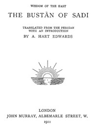 Cover of The Bustan of Sadi