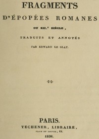 Cover of Fragments d'épopées romanes du XIIe siècle