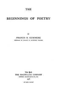 Cover of The Beginnings of Poetry