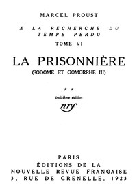 Cover of La Prisonnière (Sodome et Gomorrhe III)