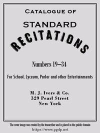 Cover of Catalogue of Standard Recitations, Numbers 19-34