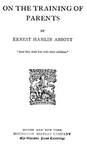 Cover of On the Training of Parents