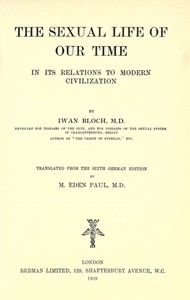 Cover of The Sexual Life of Our Time in Its Relations to Modern Civilization
