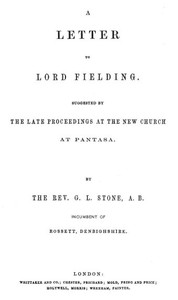 Cover of A Letter to Lord Fielding. Suggested by the late proceedings at the New Church at Pantasa
