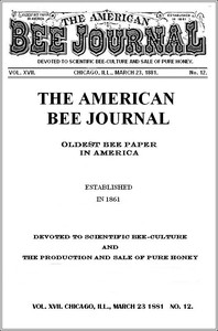 Cover of The American Bee Journal. Vol. XVII, No. 12, Mar. 23, 1881