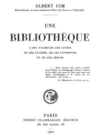 Cover of Une bibliothèque