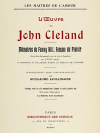 Cover of L'oeuvre de John Cleland: Mémoires de Fanny Hill, femme de plaisir