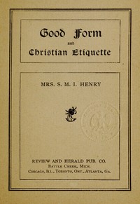 Cover of Good Form and Christian Etiquette