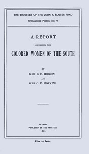 Cover of A Report Concerning the Colored Women of the South
