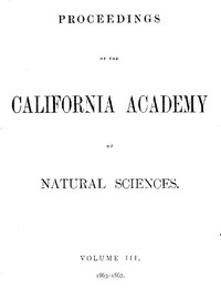 Cover of Proceedings of the California Academy of Sciences, Volume III, 1863-1867