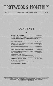 Cover of Trotwood's Monthly, Vol. I, No. 6. March, 1906