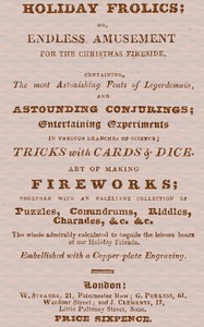 Cover of Holiday Frolics; Or, Endless Amusement for the Christmas Fireside