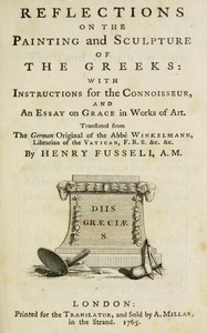 Cover of Reflections on the painting and sculpture of the Greeks