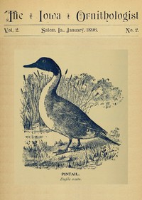 Cover of The Iowa Ornithologist, Volume 2, No. 2, January 1896