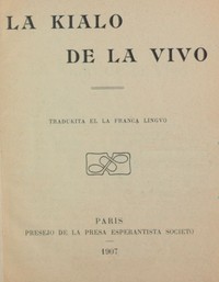 Cover of La kialo de la vivo