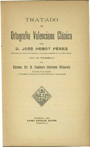 Cover of Tratado de Ortografía Valenciana Clásica