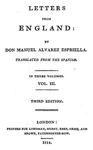 Cover of Letters from England, Volume 3 (of 3)