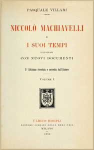 Cover of Niccolò Machiavelli e i suoi tempi, vol. I