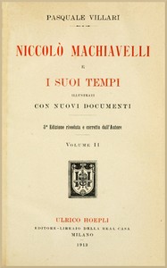 Cover of Niccolò Machiavelli e i suoi tempi, vol. II