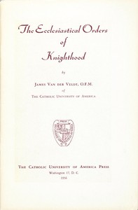 Cover of The Ecclesiastical Orders of Knighthood