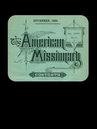 Cover of The American Missionary — Volume 37, No. 11, November, 1883