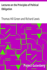 Cover of Lectures on the Principles of Political Obligation