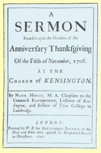 Cover of A Sermon Preach'd upon the Occasion of the Anniversary Thanksgiving of the Fifth of November, 1706