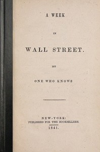 Cover of A Week in Wall Street