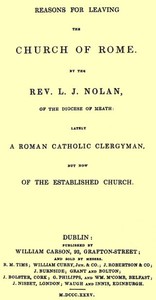 Cover of Reasons for Leaving the Church of Rome