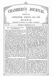 Cover of Chambers's Journal of Popular Literature, Science, and Art, No. 737, February 9, 1878