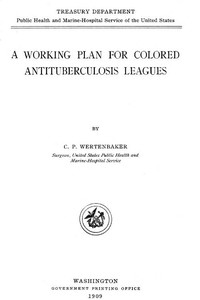 Cover of A Working Plan for Colored Antituberculosis Leagues