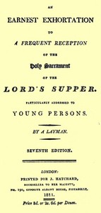 Cover of An Earnest Exhortation to a Frequent Reception of the Holy Sacrament of the Lord's Supper