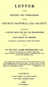 Cover of Letter to the Friends and Subscribers of the Church Pastoral-Aid Society