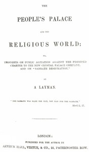 Cover of The People's Palace and the Religious World