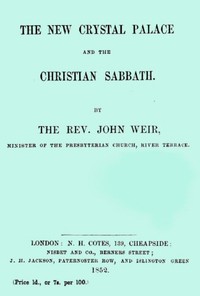 Cover of The New Crystal Palace and the Christian Sabbath