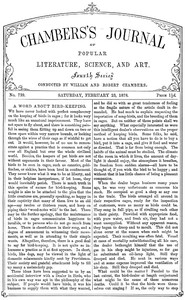 Cover of Chambers's Journal of Popular Literature, Science, and Art, No. 739, February 23, 1878