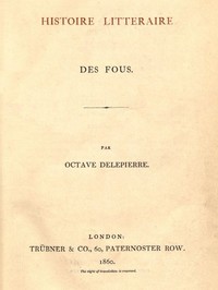 Cover of Histoire littéraire des Fous