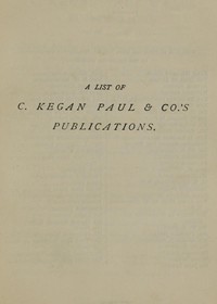 Cover of A List of C. Kegan Paul & Co.'s Publications [1879]