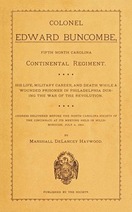 Cover of Colonel Edward Buncombe, Fifth North Carolina Continental Regiment