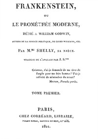 Cover of Frankenstein, ou le Prométhée moderne Volume 1 (of 3)