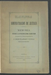 Cover of Islas Filipinas - Administracion de Justicia