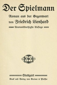 Cover of Der Spielmann: Roman aus der Gegenwart