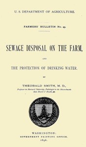 Cover of Sewage Disposal on the Farm, and Protection of Drinking Water
