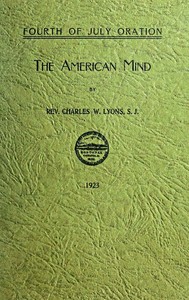 Cover of Oration: The American Mind