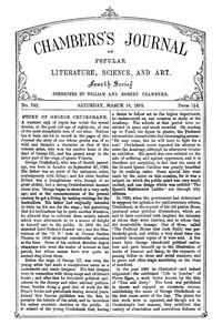 Cover of Chambers's Journal of Popular Literature, Science, and Art, No. 742, March 16, 1878