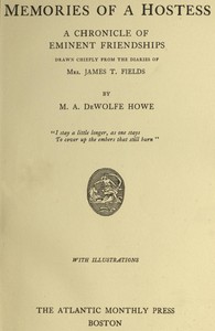 Cover of Memories of a Hostess: A Chronicle of Eminent Friendships