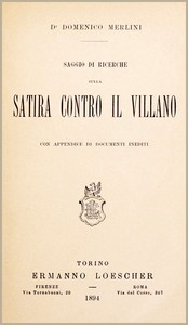 Cover of Saggio di ricerche sulla satira contro il villano
