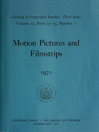 Motion pictures and filmstrips, January-June 1971